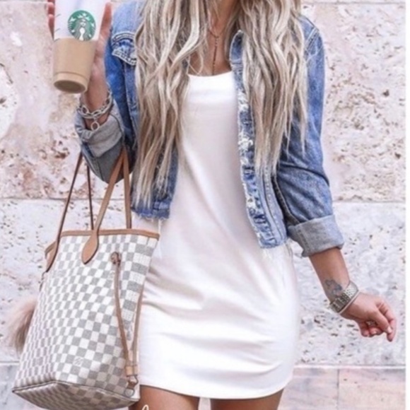 Dresses & Skirts - White tee shirt dress t-shirt rolled sleeve